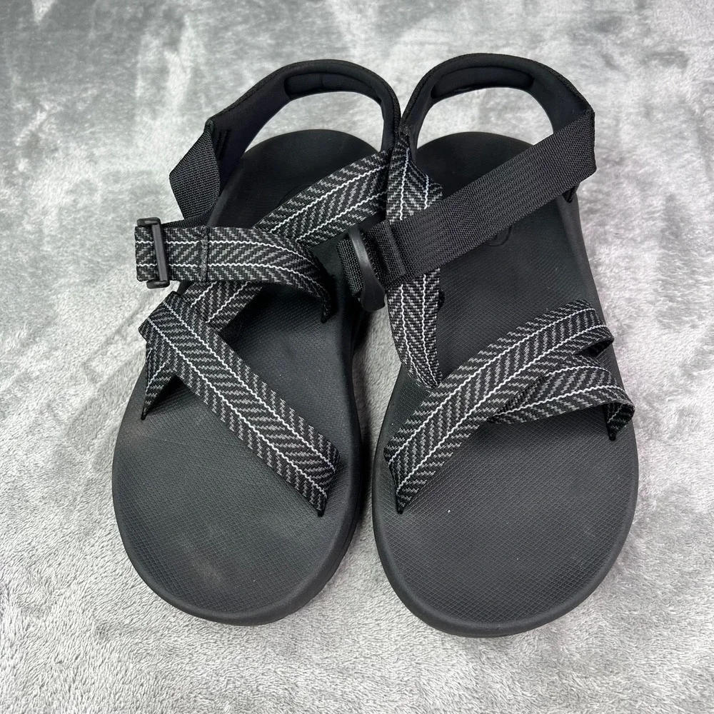 Chaco Cushz Sandals Men's‎ 10 Frond Black Extra Cushioned Casual Adjustable